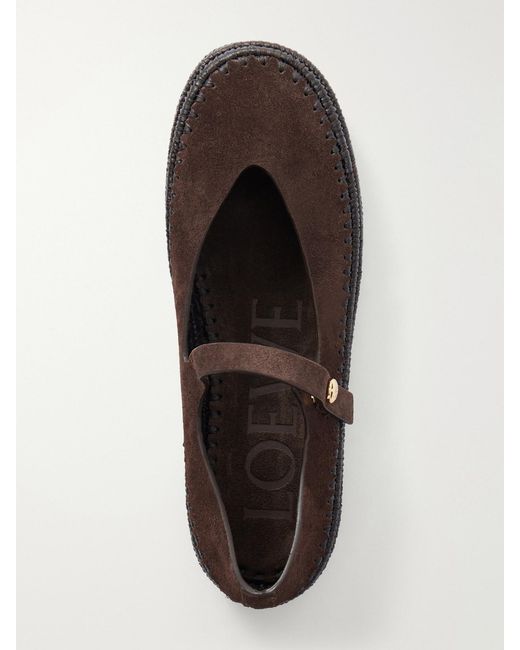 Loewe White Paula's Ibiza Rio Suede Mary Jane Espadrilles