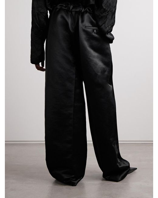 Balenciaga Black Hose Mit Weitem Bein Aus Satin Aus Einer Baumwollmischung