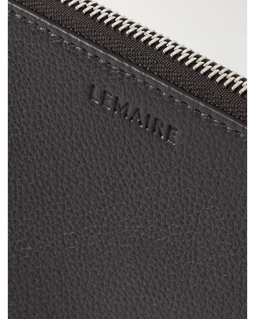 Lemaire Black Textured-Leather Pouch