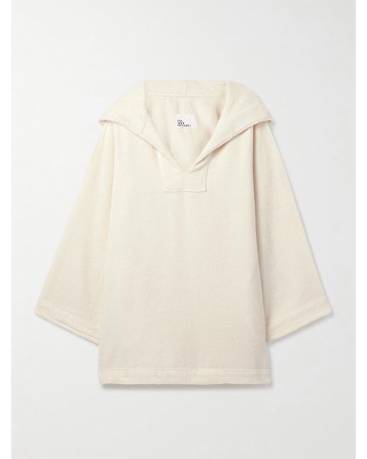 Lisa Marie Fernandez Natural Strandkleid Aus Baumwollfrottee Mit Kapuze