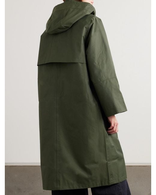 Barbour Green Maude Hooded Waxed Cotton-Blend Coat