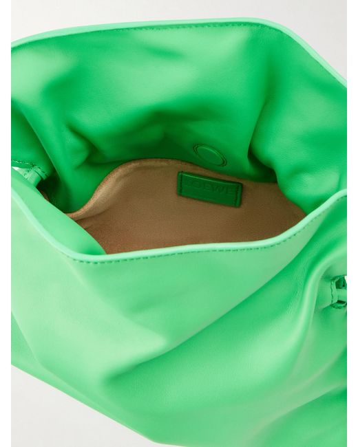 Loewe Green Flamenco Coil Mini Leather Clutch