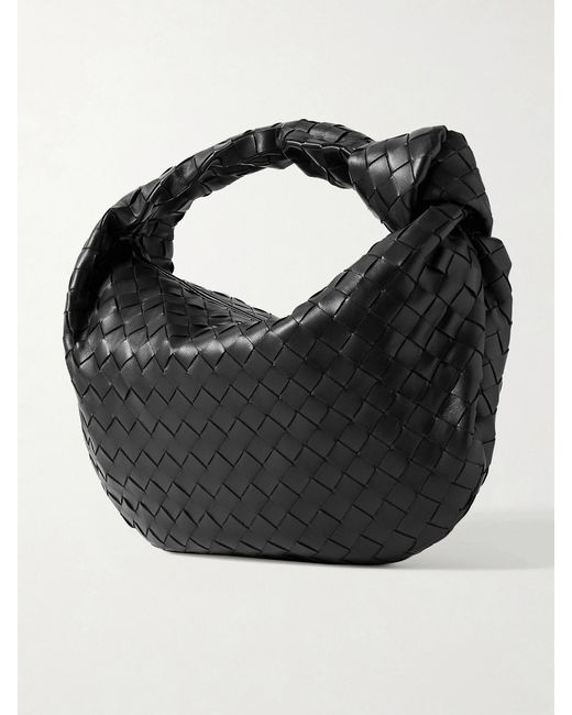Bottega Veneta Black Jodie Small Intrecciato Leather Tote