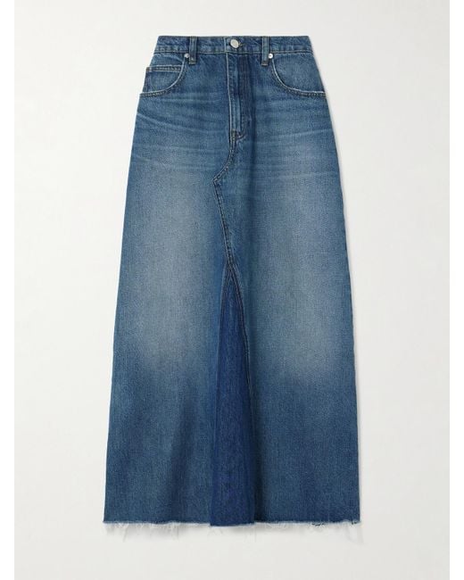Jupe Midi En Jean Dorothy FRAME en coloris Blue