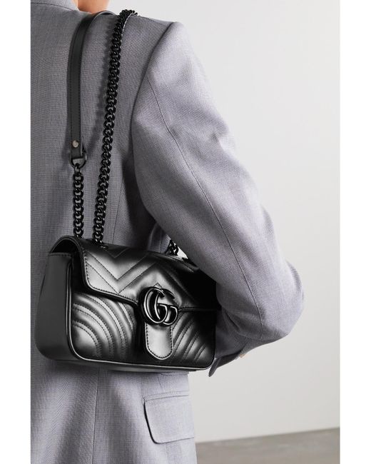 Gucci Black Gg Marmont 2.0 Quilted Leather Shoulder Bag