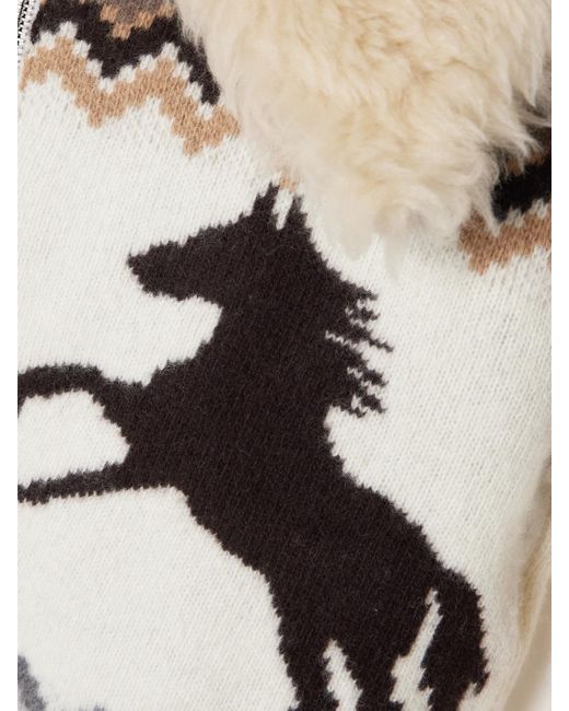 Stella McCartney Natural Fleece-Trimmed Fair Isle Wool Cardigan