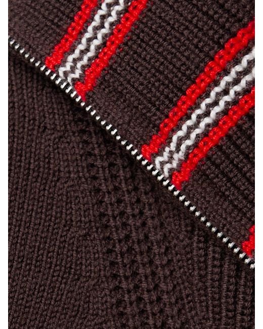La Ligne Red Bastien Striped Merino Wool Sweater