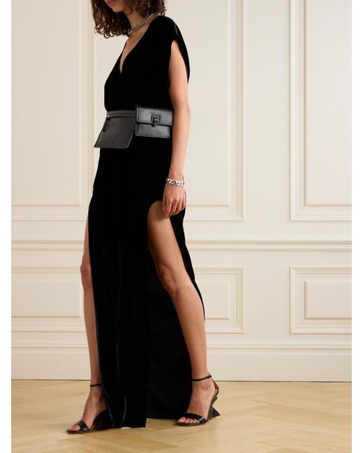 Rick Owens Black Arrowhead Velvet Gown
