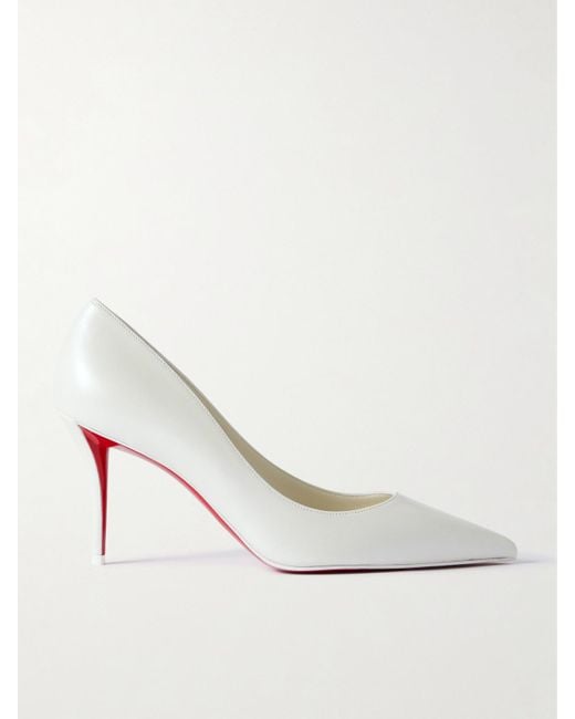 Christian Louboutin White Miss Z 80 Leather Pumps