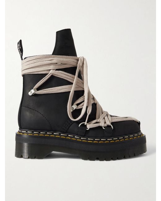 Rick Owens X Dr. Martens 1460 Quad Sole Megalace Ankle Boot in