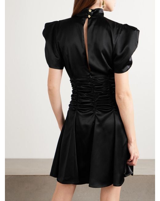 Violante Nessi Black Balthus Ruched Satin Mini Dress