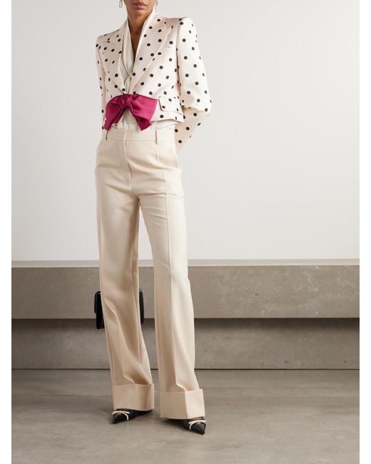 Valentino Garavani Pink Blazer Aus Shantung-Seide Mit Polka-Dots Und Schleife