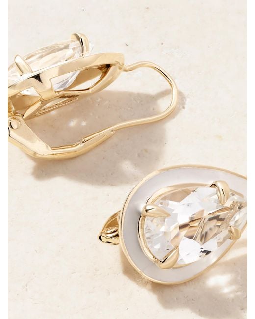 Alison Lou Cocktail 14-Karat, Topaz And Enamel Earrings in Natural