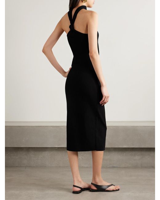 Cult Gaia Black Erika Neckholder-Midikleid Aus Stretch-Strick