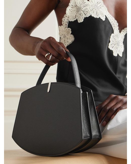 SAVETTE Black Florence 25 Textured-Leather Tote