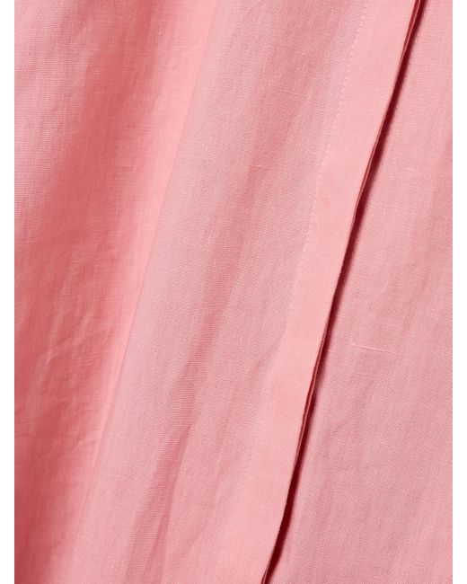 Robe Longue En Lin À Plis Nervures Arabella Gabriela Hearst en coloris Pink
