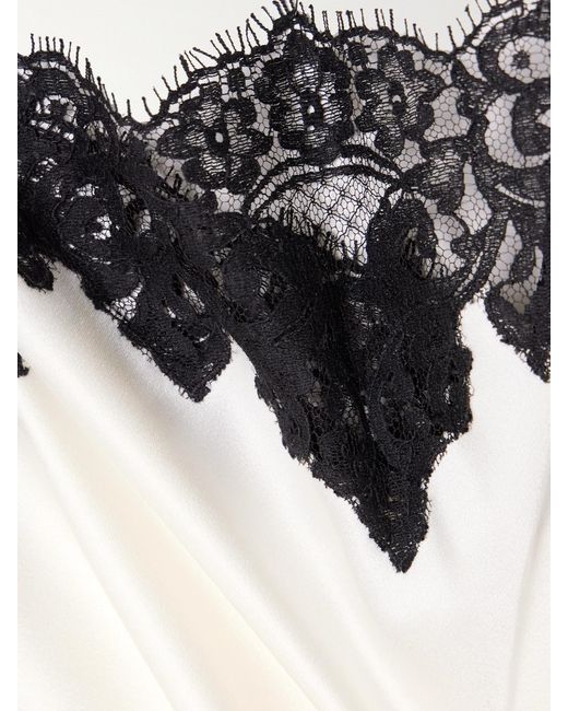 Stella McCartney White Lace-Trimmed Satin Camisole
