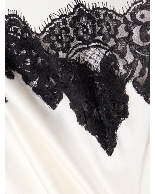 Stella McCartney White Lace-Trimmed Satin Camisole