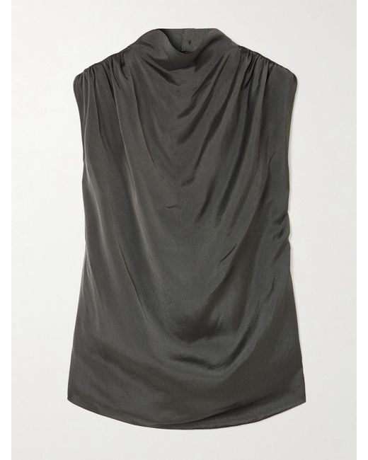 Kallmeyer Gray Penny Draped Satin Top