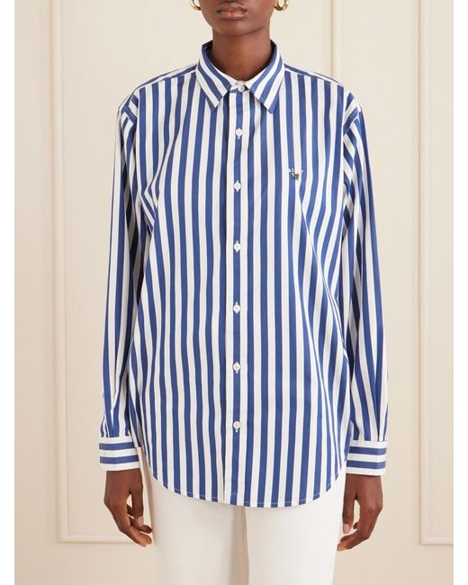Aimé Leon Dore Blue Striped Cotton-Poplin Shirt
