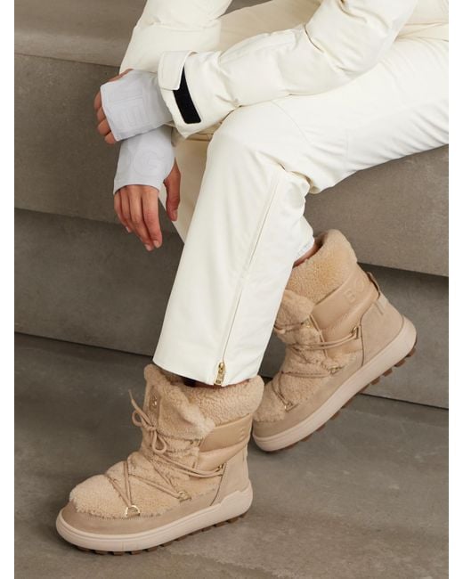 Bogner Natural Chamonix Schneestiefel Aus Shearling, Strukturiertem Leder Und Veloursleder