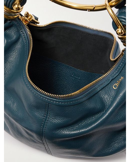 Chloé Blue Bracelet Schultertasche Aus Strukturiertem Leder Mit Verzierungen