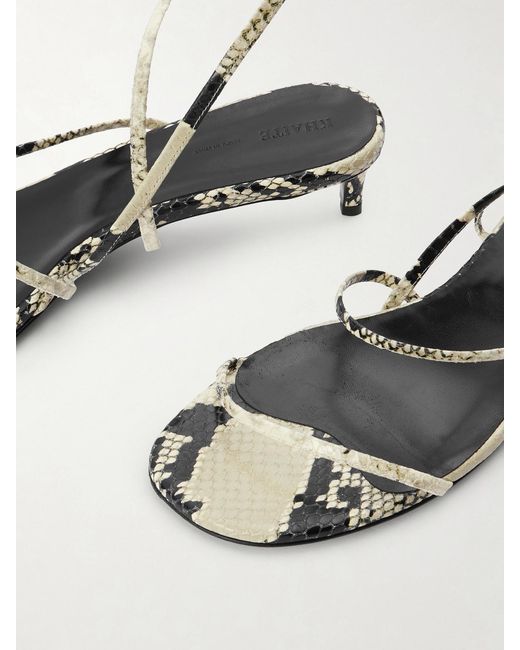 Khaite Natural Loop Snake-Effect Leather Sandals