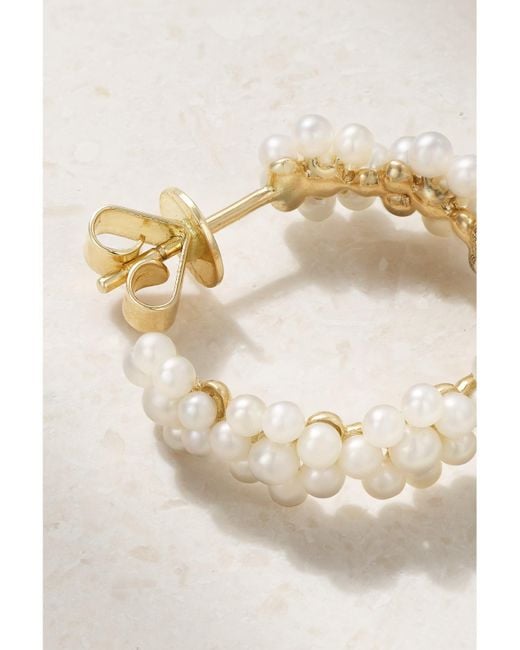 Sophie Bille Brahe Natural Boucle Parc 14-Karat Recycled Pearl Single Hoop Earring