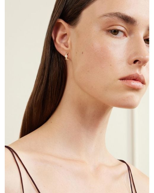 David Morris Natural Triolette 18-Karat Diamond Hoop Earrings