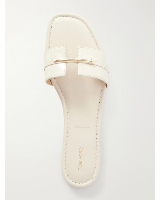 Tom Ford Natural Julianne Patent Leather Flats