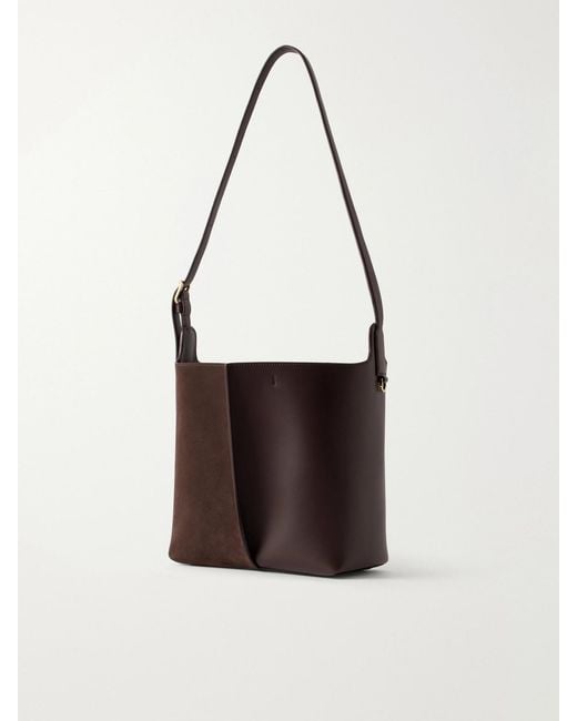 Loewe White Bilbao Suede And Leather Tote