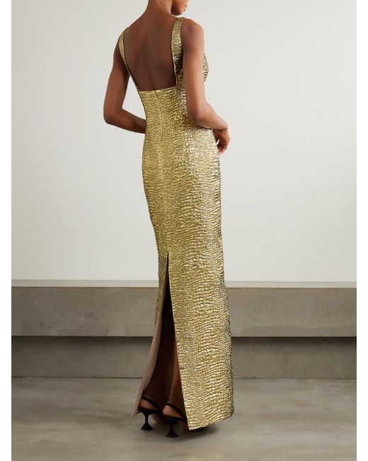 Emilia Wickstead Micheline Metallic Seersucker Gown