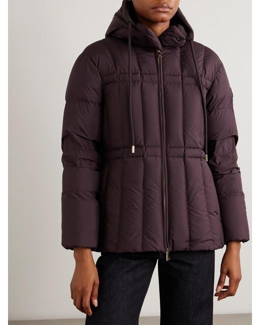 Moncler Purple Estom Hooded Quilted Shell Down Jacket