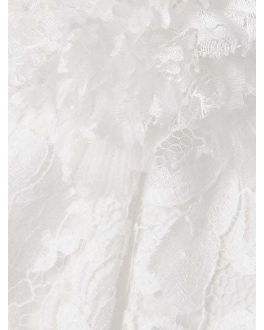 Rodarte White Appliquéd Organic Cotton-Blend Lace Gown