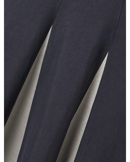 Maria McManus Purple Paneled Twill, Crepe De Chine And Satin Maxi Dress