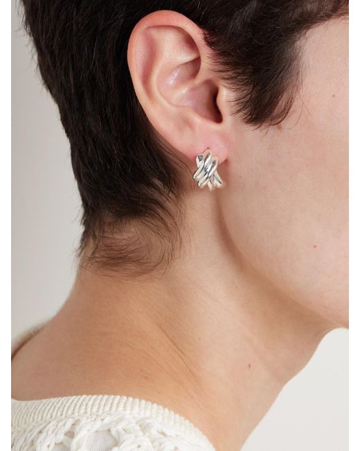 Boucles D'Oreilles En Argent Recyclé Kettle Completedworks en coloris White