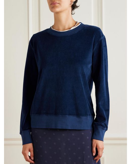 Suzie Kondi Blue Anytime Sweatshirt Aus Velours Aus Einer Baumwollmischung
