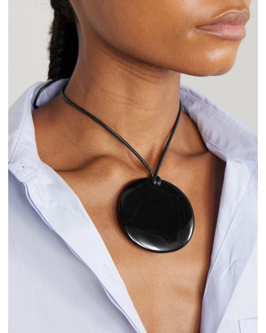 Sophie Buhai Natural Large Full Moon Cord, Onyx And Necklace