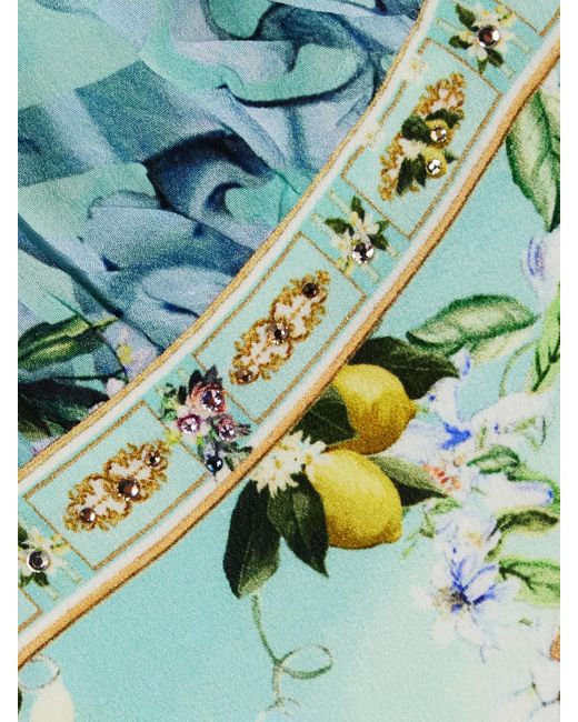 Camilla Green The Lotus Crystal-Embellished Printed Silk-Satin Maxi Dress