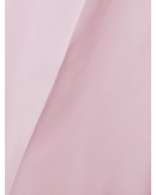 Totême Pink Pleated Cotton Wide-Leg Pants