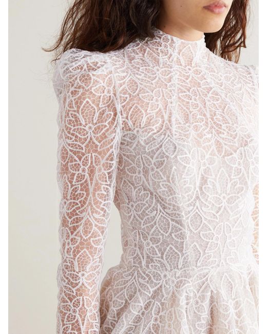 Rime Arodaky White Frankie Cutout Embroidered Tulle Mini Dress