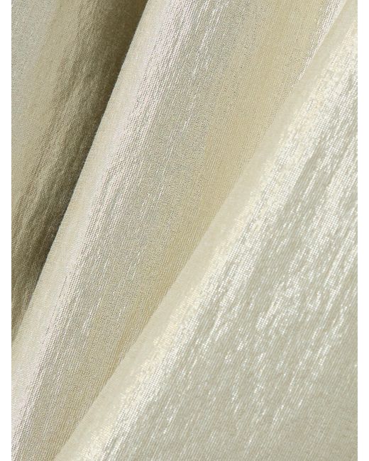 Christopher John Rogers Natural Poplin-Trimmed Metallic Cotton-Blend Wide-Leg Pants