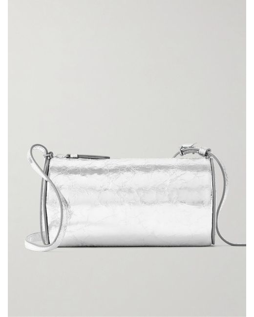 Proenza Schouler Silo Metallic Crinkled-Leather Shoulder Bag