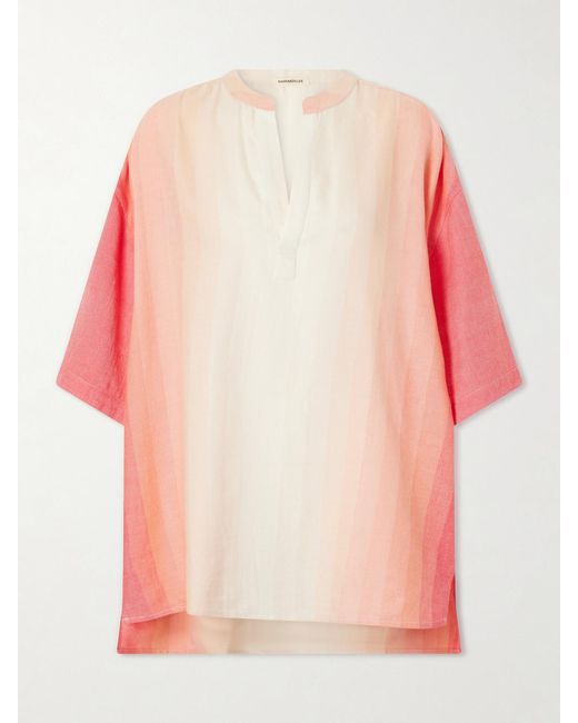 Marrakshi Life Pink Striped Cotton Coverup