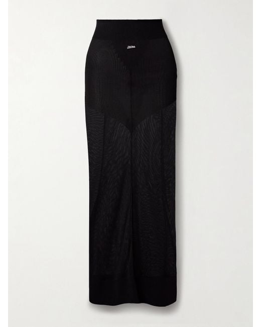 Jean Paul Gaultier Black Maxirock Aus Strick