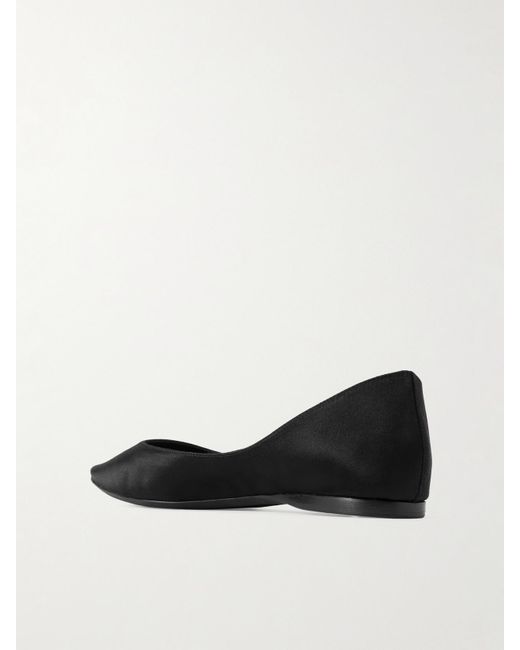 Saint Laurent White Lou Satin Ballet Flats