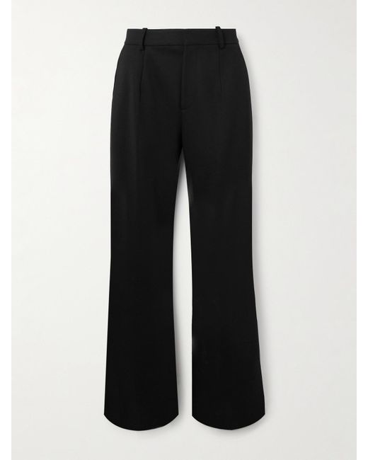 Victoria Beckham Black Cropped Crepe Flared Pants