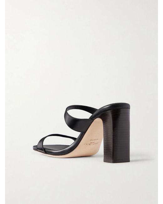 Jimmy Choo Black Lucian 85 Leather Mules