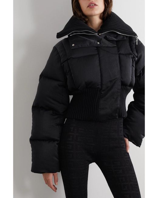 Givenchy Black Quilted Shell And Ribbed Wool-Blend Down Jacket