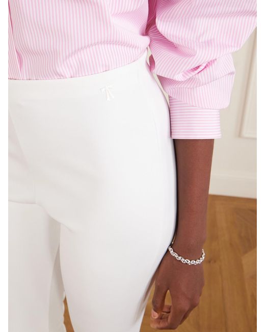 The Park White Allison Capri Scuba Pants